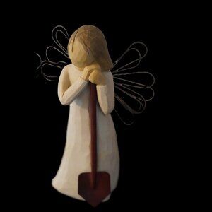 Willow Tree Angel Of Garden Wood Carved Figure Demdaco 2002 Lordi